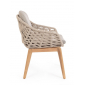 Кресло плетеное с подушками Garden Relax Tamires тик, алюминий, роуп, олефин натуральный, бежевый, серый Фото 3
