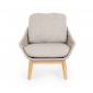 Лаунж-кресло плетеное с подушками Garden Relax Tamires тик, алюминий, роуп, олефин натуральный, бежевый, серый Фото 2