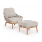 Лаунж-кресло плетеное с подушками Garden Relax Tamires тик, алюминий, роуп, олефин натуральный, бежевый, серый Фото 8