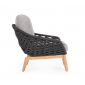 Лаунж-кресло плетеное с подушками Garden Relax Tamires тик, алюминий, роуп, олефин натуральный, антрацит, серый Фото 3