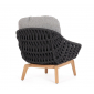 Лаунж-кресло плетеное с подушками Garden Relax Tamires тик, алюминий, роуп, олефин натуральный, антрацит, серый Фото 4