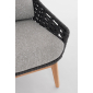 Лаунж-кресло плетеное с подушками Garden Relax Tamires тик, алюминий, роуп, олефин натуральный, антрацит, серый Фото 7