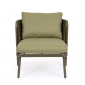 Лаунж-стул плетеный с подушками Garden Relax Harlow алюминий, роуп, олефин коричневый, зеленый, оливковый Фото 2