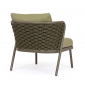 Лаунж-стул плетеный с подушками Garden Relax Harlow алюминий, роуп, олефин коричневый, зеленый, оливковый Фото 4