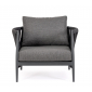 Лаунж-кресло плетеное с подушками Garden Relax Jacinta алюминий, роуп, олефин антрацит, серый Фото 2