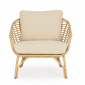 Лаунж-кресло плетеное с подушкой Garden Relax Mabel алюминий, искусственный ротанг, олефин натуральный, бежевый Фото 2