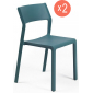 Комплект пластиковых стульев Nardi Trill Bistrot Set 2 стеклопластик бирюзовый Фото 1