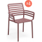 Комплект пластиковых кресел Nardi Doga Set 4 стеклопластик марсала Фото 1