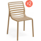 Комплект пластиковых стульев Nardi Doga Bistrot Set 2 стеклопластик капучино Фото 1