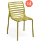 Комплект пластиковых стульев Nardi Doga Bistrot Set 4 стеклопластик грушевый Фото 1