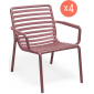 Комплект пластиковых кресел Nardi Doga Relax Set 4 стеклопластик марсала Фото 1