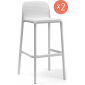 Комплект пластиковых барных стульев Nardi Lido Set 2 стеклопластик белый Фото 1