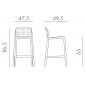 Комплект пластиковых полубарных стульев Nardi Lido Mini Set 2 стеклопластик тортора Фото 2