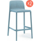 Комплект пластиковых полубарных стульев Nardi Lido Mini Set 2 стеклопластик голубой Фото 1