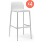 Комплект пластиковых барных стульев Nardi Faro Set 4 стеклопластик белый Фото 1