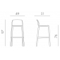 Комплект пластиковых барных стульев Nardi Faro Set 2 стеклопластик антрацит Фото 2
