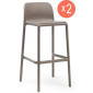 Комплект пластиковых барных стульев Nardi Faro Set 2 стеклопластик тортора Фото 1