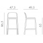 Комплект пластиковых полубарных стульев Nardi Faro Mini Set 2 стеклопластик антрацит Фото 2