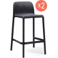 Комплект пластиковых полубарных стульев Nardi Faro Mini Set 2 стеклопластик антрацит Фото 1