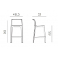 Комплект пластиковых полубарных стульев Nardi Net Stool Mini Set 4 стеклопластик антрацит Фото 2
