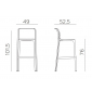 Комплект пластиковых барных стульев Nardi Net Stool Set 2 стеклопластик антрацит Фото 2