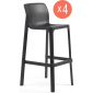 Комплект пластиковых барных стульев Nardi Net Stool Set 4 стеклопластик антрацит Фото 1