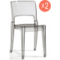 Комплект прозрачных стульев Scab Design Isy Antishock Set 2 поликарбонат серый Фото 1