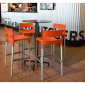 Комплект пластиковых барных стульев Scab Design Divo Set 2 анодированный алюминий, стеклопластик оранжевый Фото 5