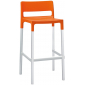 Комплект пластиковых барных стульев Scab Design Divo Set 4 анодированный алюминий, стеклопластик оранжевый Фото 4