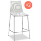 Комплект пластиковых полубарных стульев Scab Design Wave Set 2 сталь, технополимер лен Фото 1