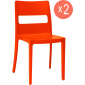 Комплект пластиковых стульев Scab Design Sai Set 2 стеклопластик оранжевый Фото 1