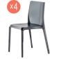 Комплект прозрачных стульев PEDRALI Blitz Set 4 поликарбонат серый Фото 1
