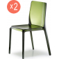 Комплект прозрачных стульев PEDRALI Blitz Set 2 поликарбонат зеленый Фото 1