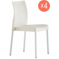 Комплект пластиковых стульев PEDRALI Ice Set 4 алюминий, полипропилен слоновая кость Фото 1
