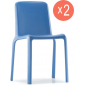 Комплект пластиковых стульев PEDRALI Snow Set 2 стеклопластик синий Фото 1