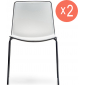 Комплект пластиковых стульев PEDRALI Tweet Set 2 металл, стеклопластик белый, черный Фото 1