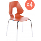 Комплект пластиковых стульев Gaber Prodige NA Set 4 металл, технополимер оранжевый Фото 1