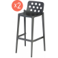 Комплект пластиковых барных стульев Gaber Isidoro 76 Set 2 металл-полимер серый Фото 1