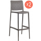 Комплект пластиковых барных стульев PAPATYA Fame-S Bar 75 Set 2 стеклопластик тортора Фото 1
