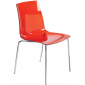 Комплект прозрачных стульев PAPATYA X-Treme S Set 2 сталь, поликарбонат хромированный, красный Фото 4