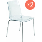 Комплект прозрачных стульев PAPATYA X-Treme S Set 2 сталь, поликарбонат хромированный, прозрачный Фото 1