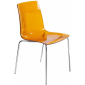 Комплект прозрачных стульев PAPATYA X-Treme S Set 4 сталь, поликарбонат хромированный, оранжевый Фото 4