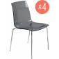 Комплект прозрачных стульев PAPATYA X-Treme S Set 4 сталь, поликарбонат хромированный, дымчатый Фото 1