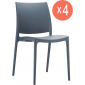 Комплект пластиковых стульев Siesta Contract Maya Set 4 пластик темно-серый Фото 1