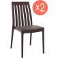 Комплект пластиковых стульев Siesta Contract Soho Set 2 стеклопластик коричневый Фото 1