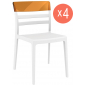 Комплект пластиковых стульев Siesta Contract Moon Set 4 стеклопластик, поликарбонат белый, янтарный Фото 1