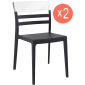 Комплект пластиковых стульев Siesta Contract Moon Set 2 стеклопластик, поликарбонат черный, прозрачный Фото 1
