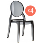 Комплект прозрачных стульев Siesta Contract Elizabeth Set 4 поликарбонат черный Фото 1