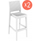 Комплект пластиковых барных стульев Siesta Contract Jamaica Set 2 стеклопластик белый Фото 1