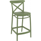 Комплект пластиковых полубарных стульев Siesta Contract Cross Bar 65 Set 2 стеклопластик оливковый Фото 8